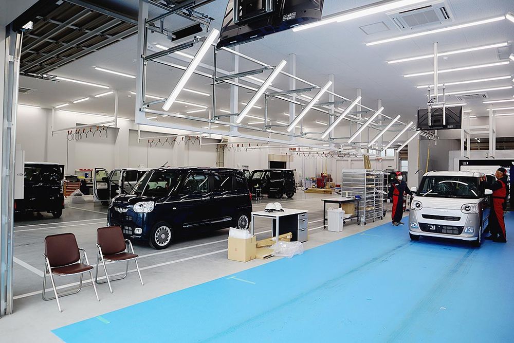 作業スペースをライン化し、作業効率を向上した