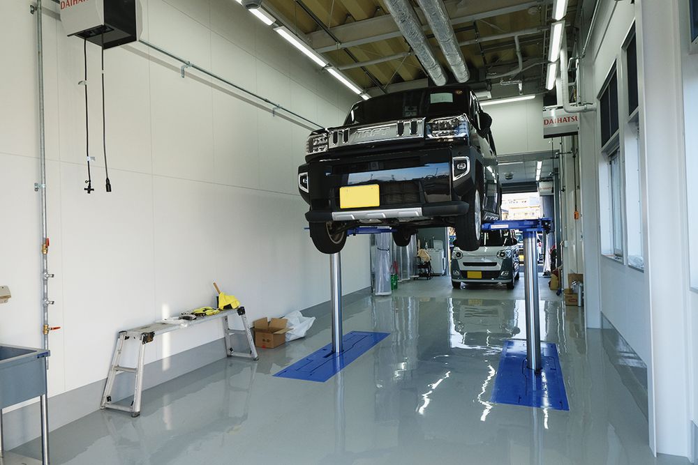 作業スペースにリフトを設置した
