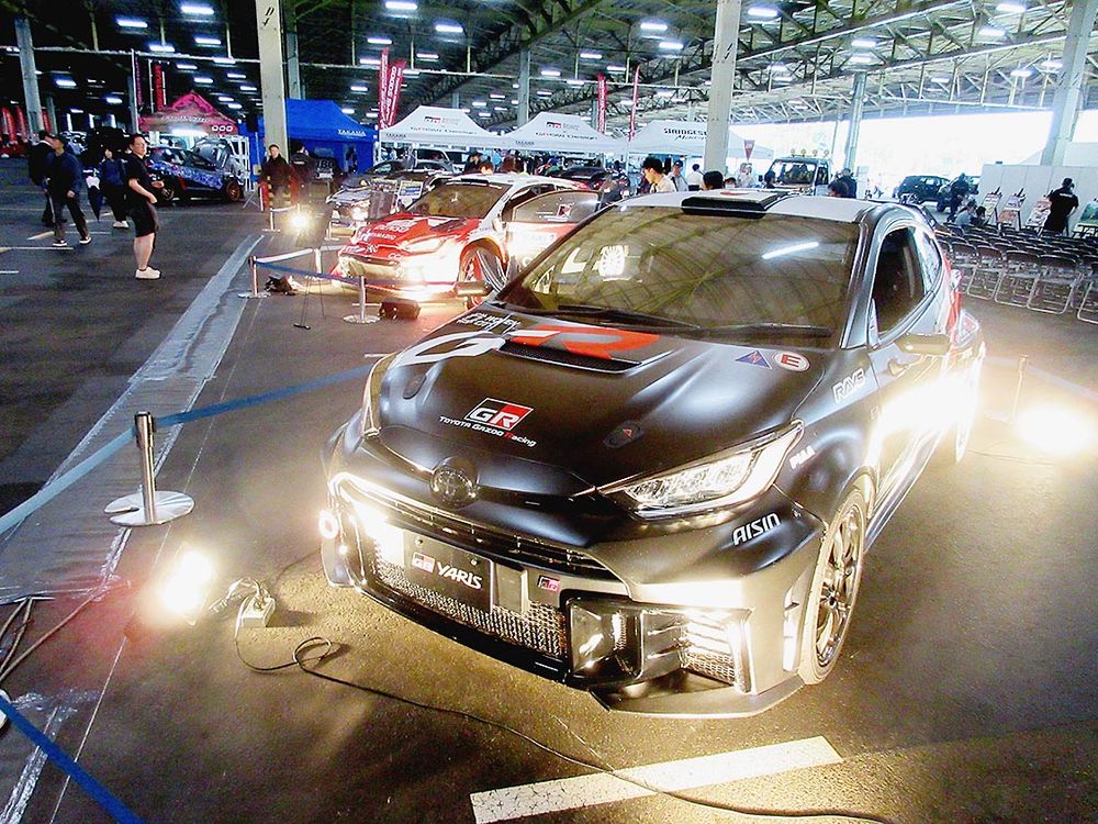 ３台並んで展示されたラリーカー