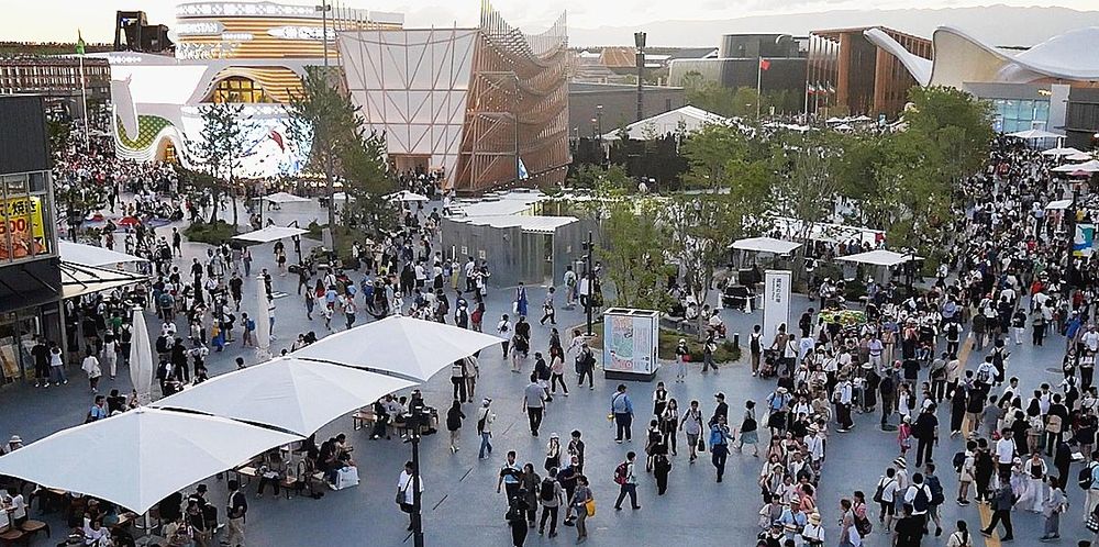次世代モビリティなどが披露されてきた会場