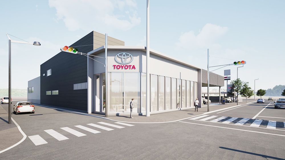 新会社「高知トヨタ」須崎店の完成予想図