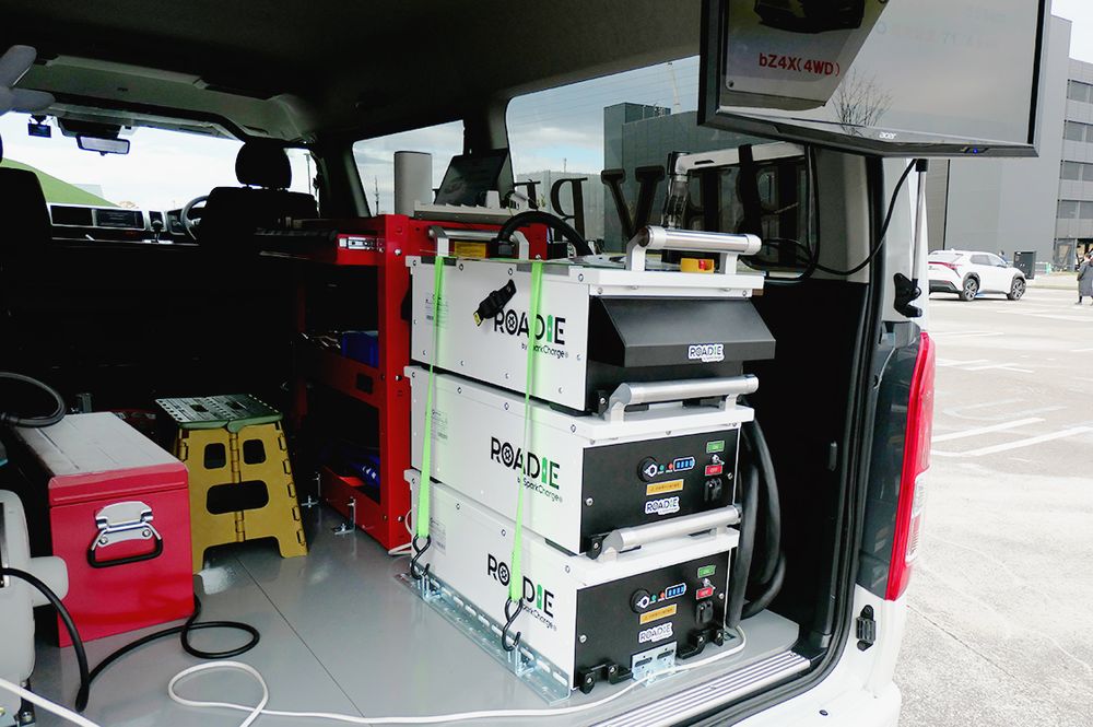 ５０㌔㍍走行分の電力を供給できる蓄電池とチャデモユニットを搭載
