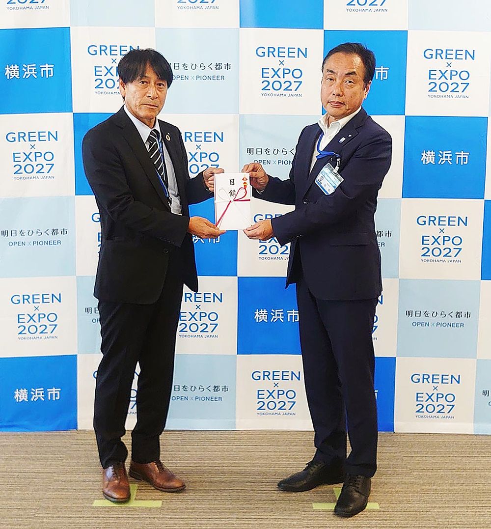 TAA横浜会場の濱田会場長（左）と平中隆横浜市危機管理監