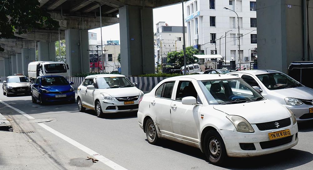 インドでは小型車が人気で、スズキのシェアが高い（２４年１０月、インド・チェンナイで撮影）