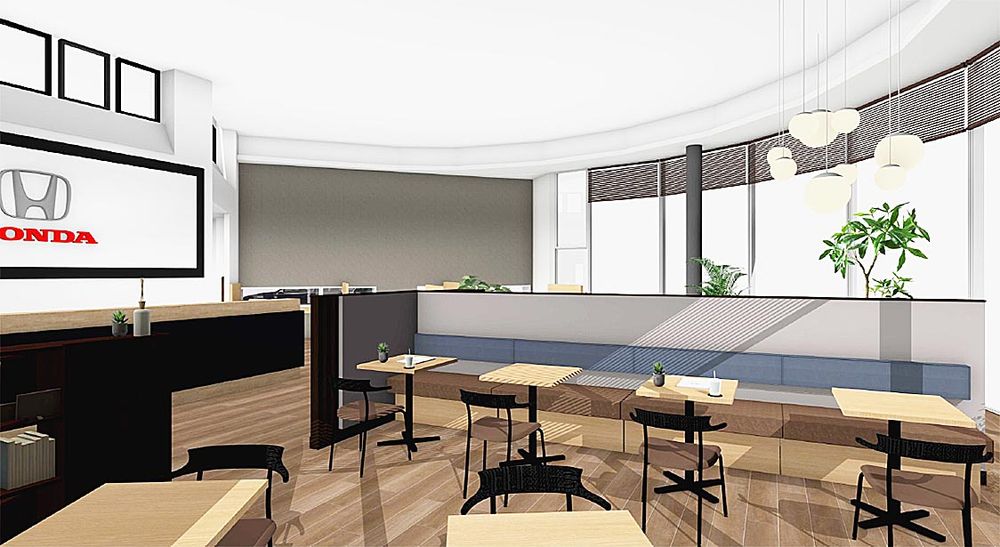 カフェをイメージした落ち着いた内装