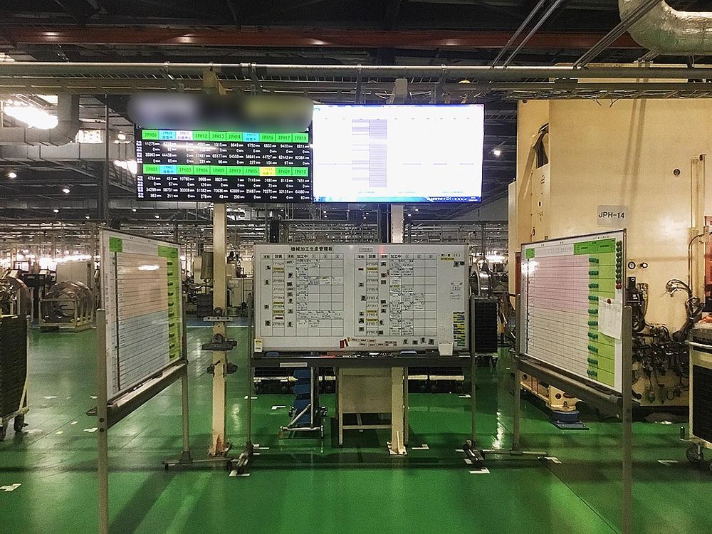 生産計画や進ちょくを示すモニター